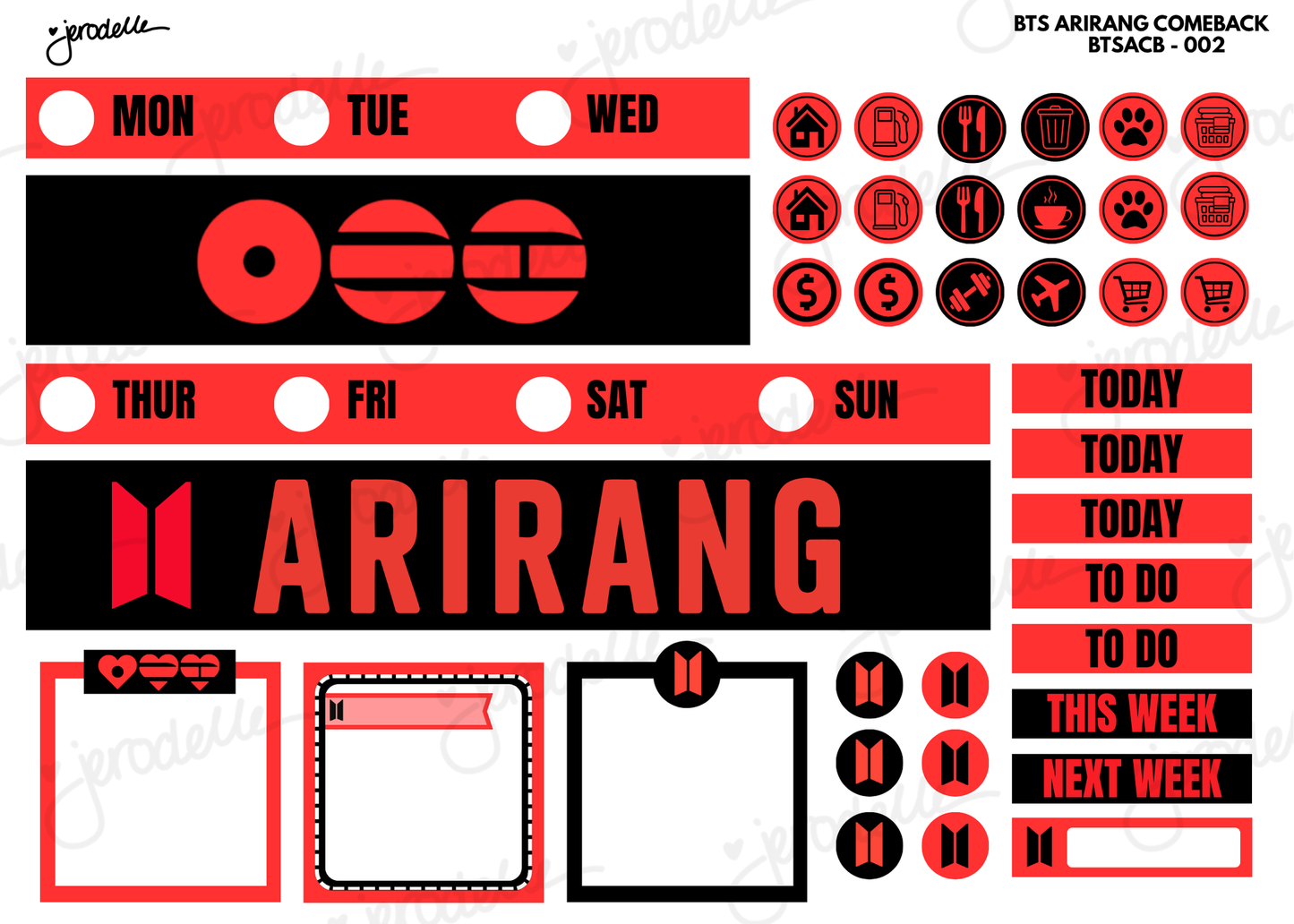 BTS ARIRANG WEEKLY KIT