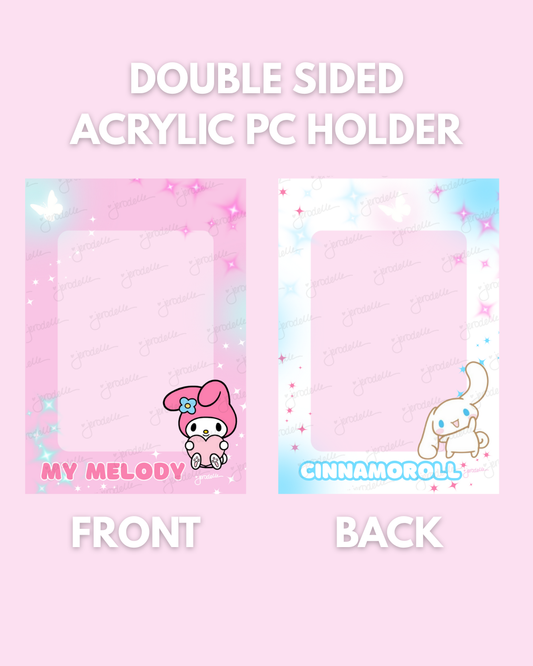 MY MELODY x CINNAMOROLL DOUBLE  SIDED ACRYLIC PC HOLDER