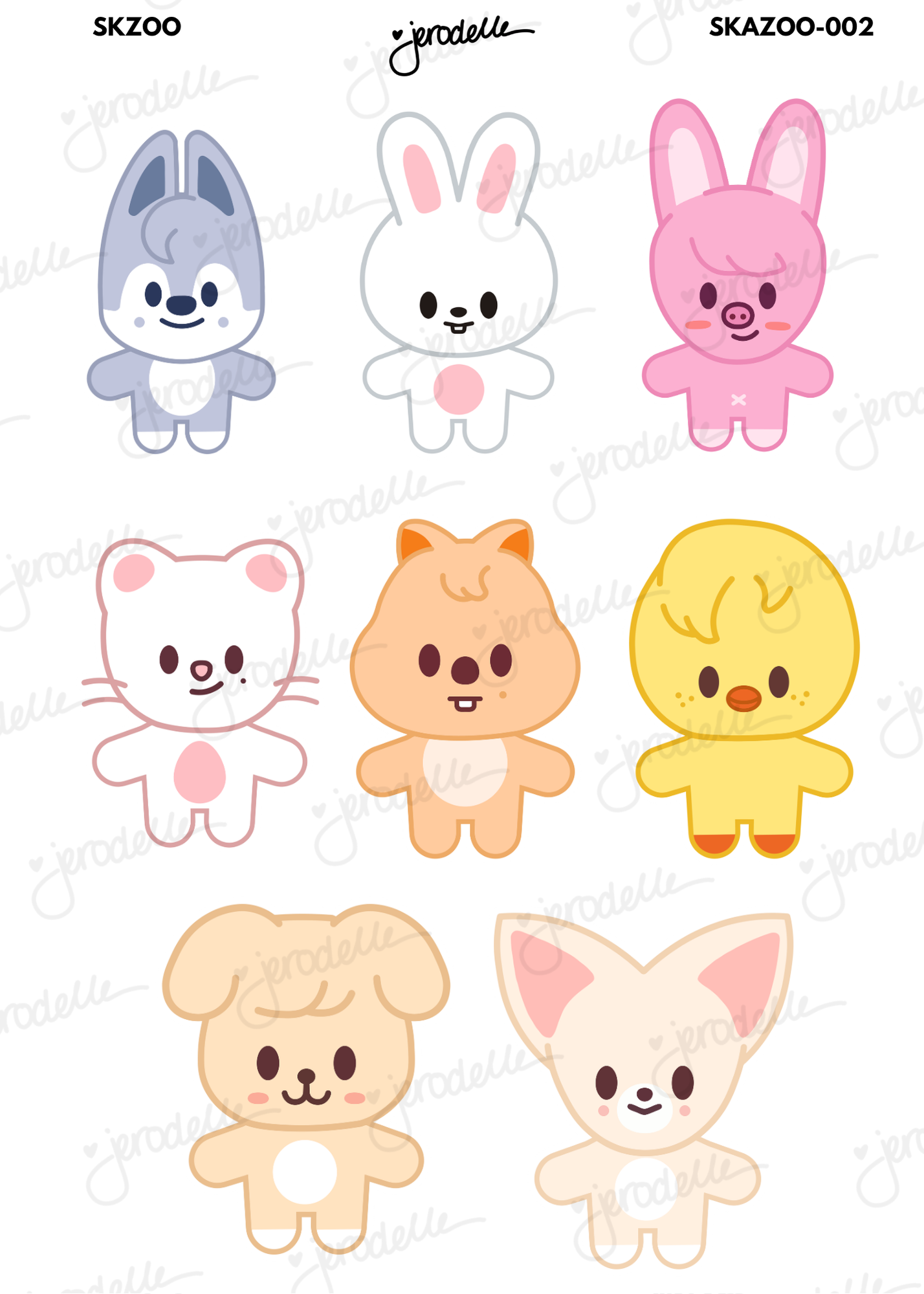 SKZOO 002 Sticker sheet